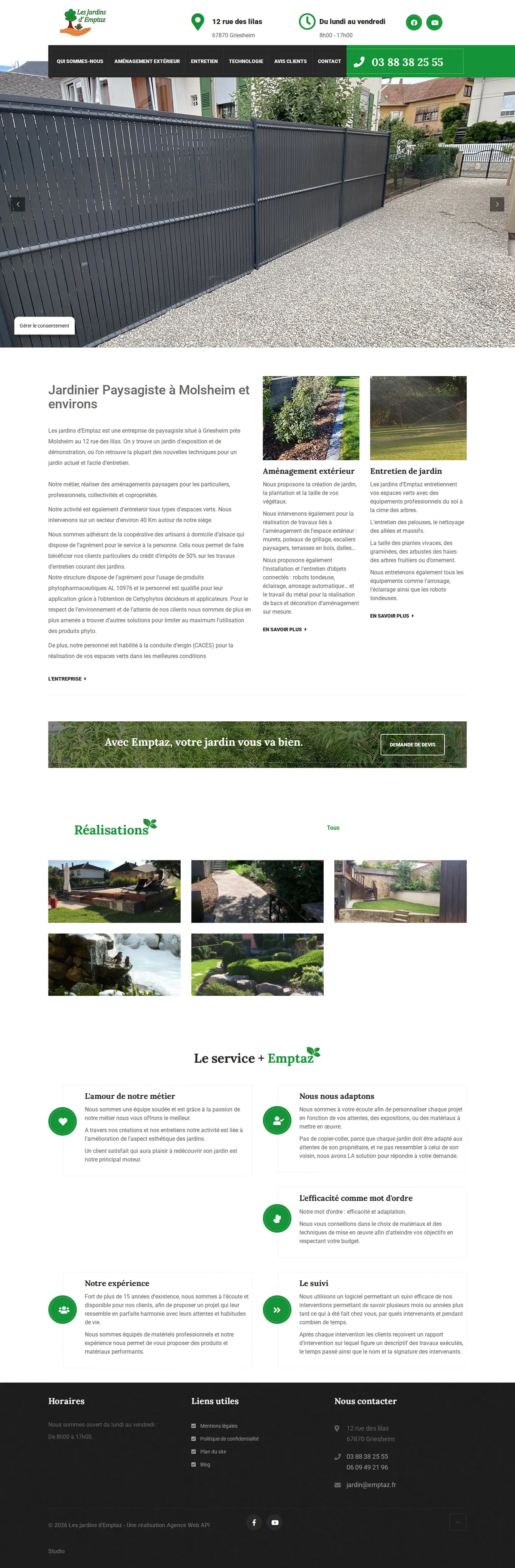 Page d'accueil de emptaz.fr en entier, du haut de page au pied de page