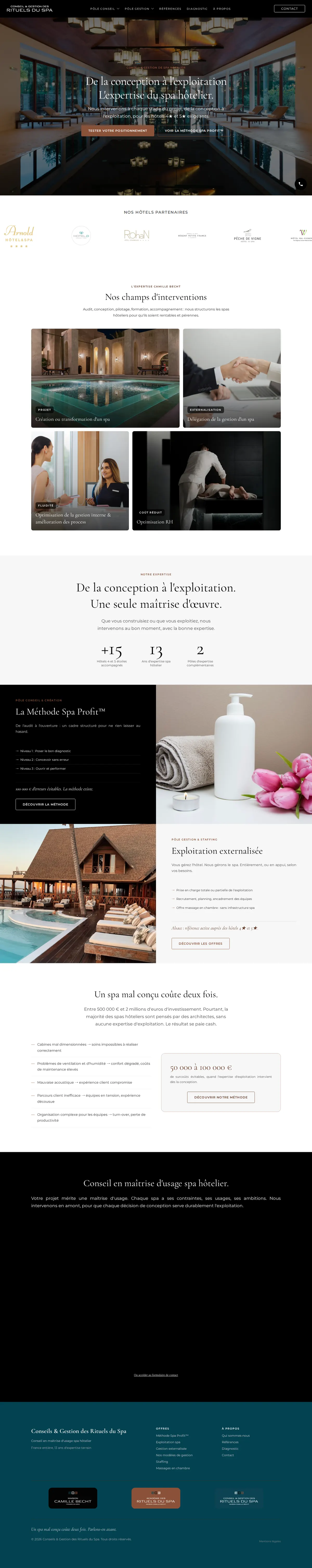 Page d'accueil de gestion-rituels-spa.fr en entier, du haut de page au pied de page