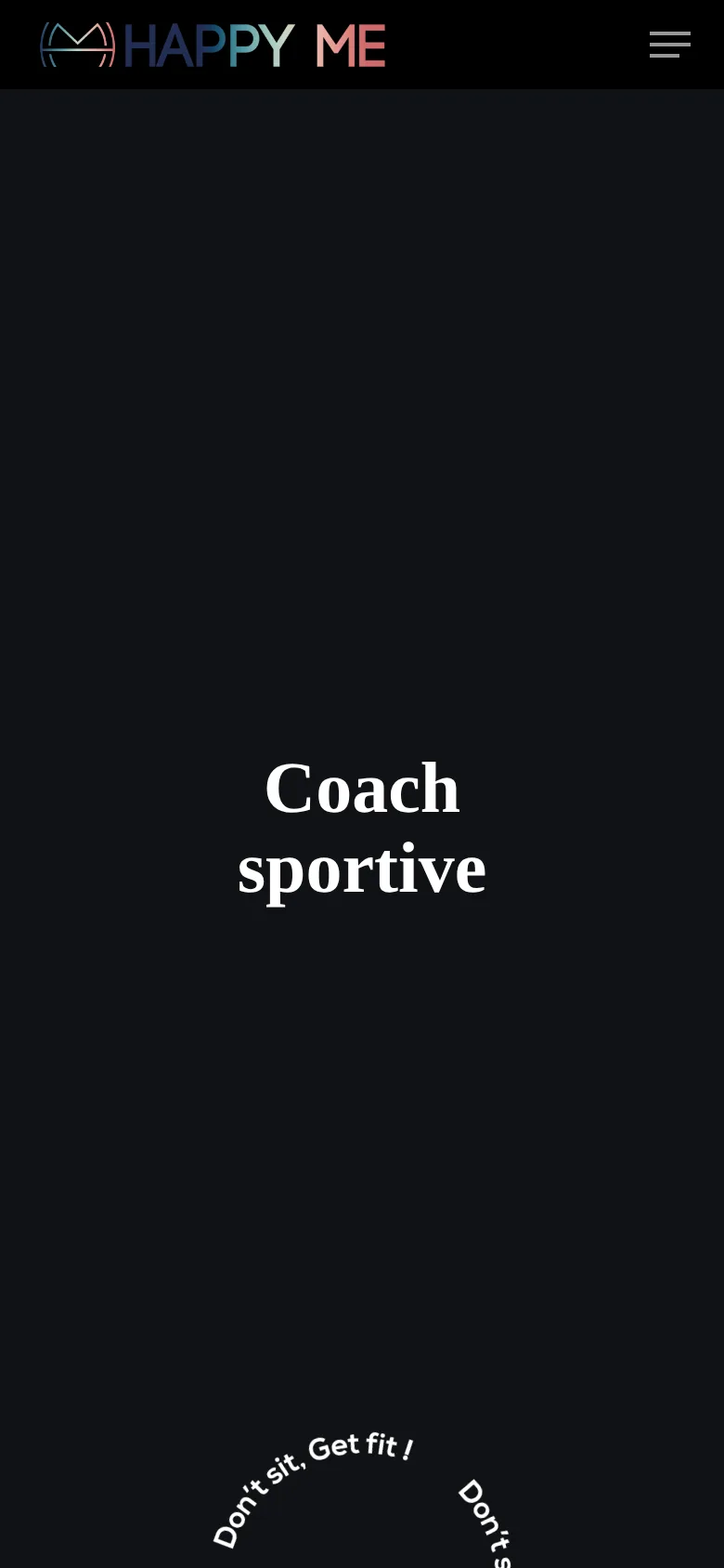 The home page of happyme-sport.fr on a phone
