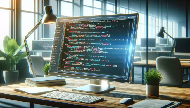 Écran d'ordinateur affichant du code HTML avec des commentaires HTML mis en évidence.