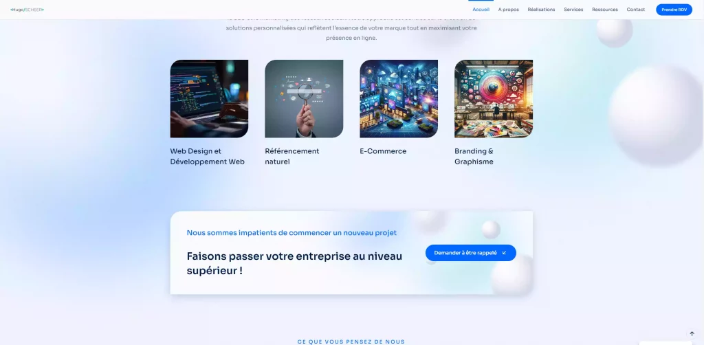 Schéma de page web avec des éléments CTA clairement indiqués pour une navigation intuitive.