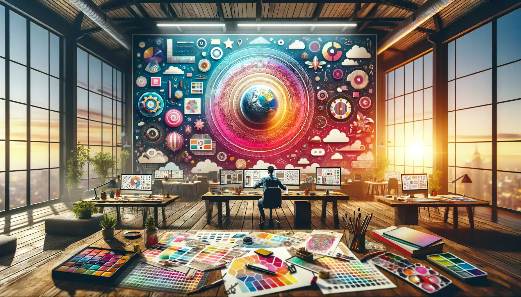 Illustration présentant le concept de branding et de graphisme