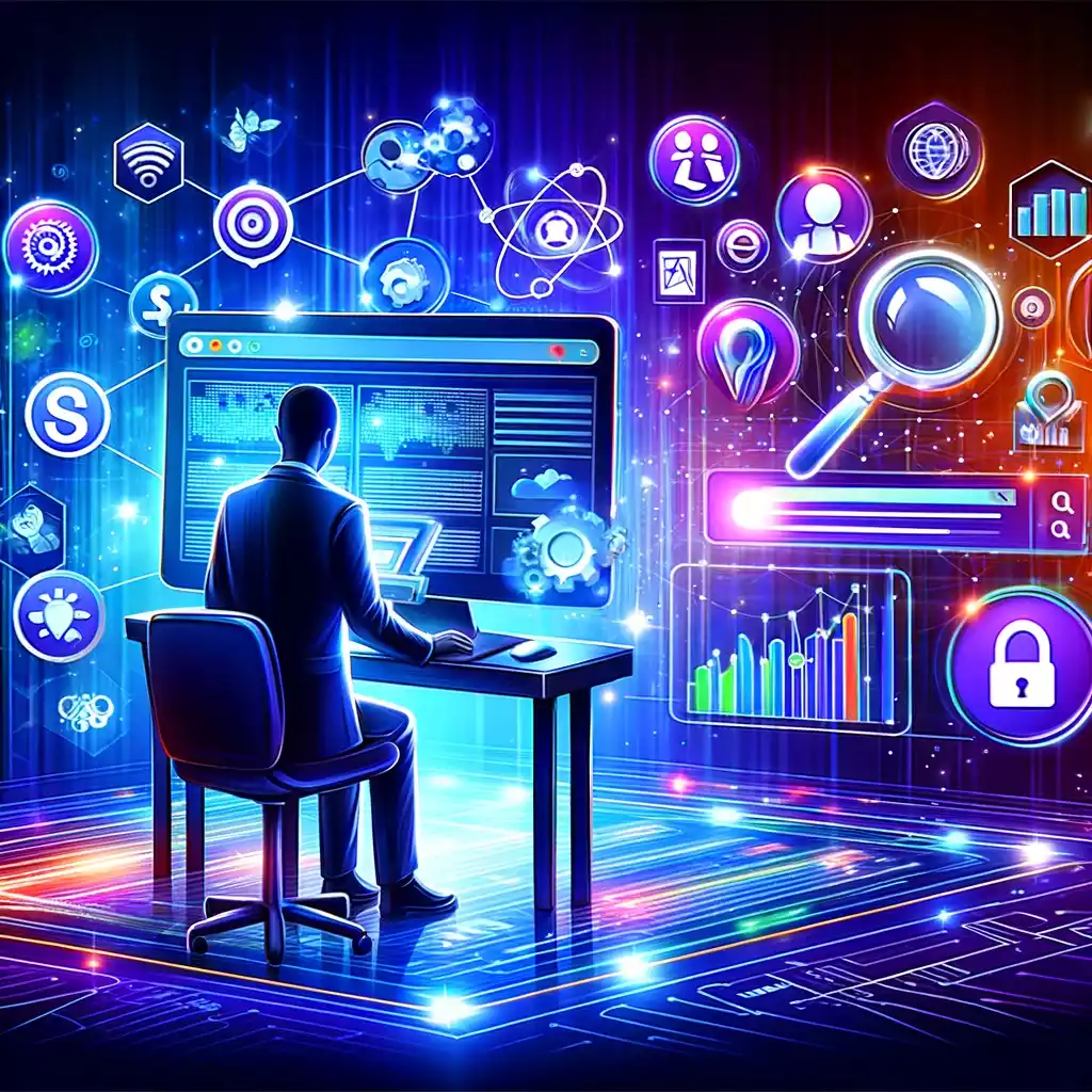 Illustration réalisant une audit d'un site internet