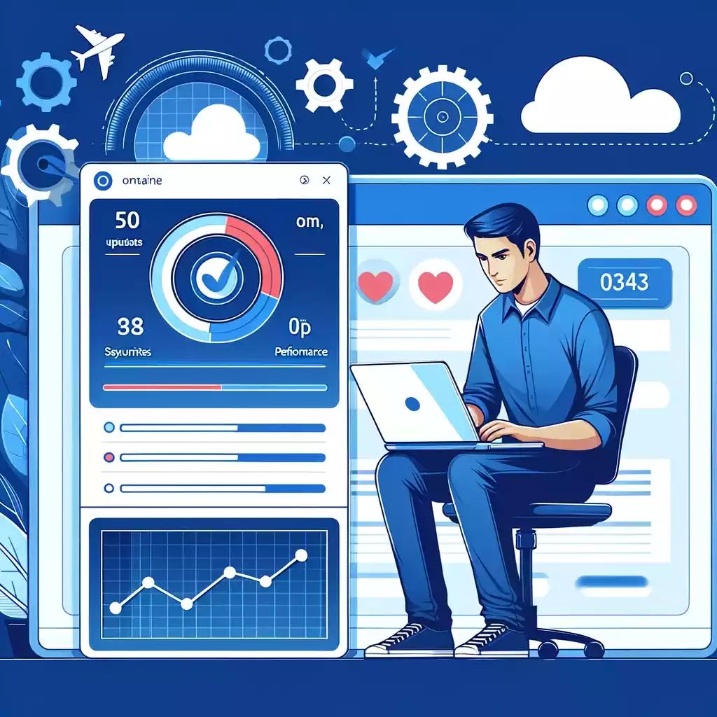 Illustration réalisant la maintenance d'un site internet