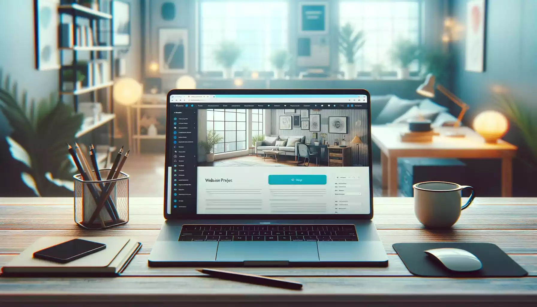 Interface utilisateur d'Elementor sur écran d'ordinateur, début de création de site web